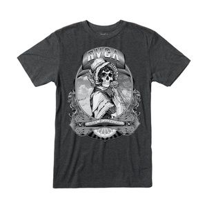 RVCA Men T-shirt Grey White Skull Bonnet New With Tags